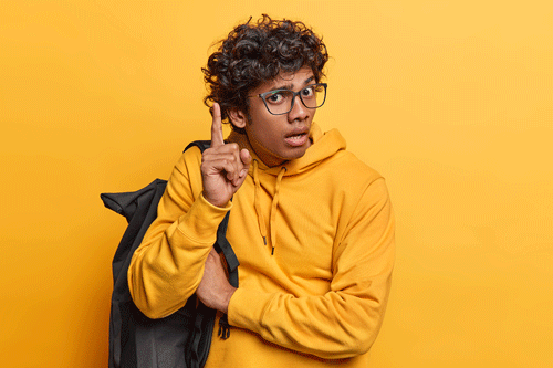 student in yellow
