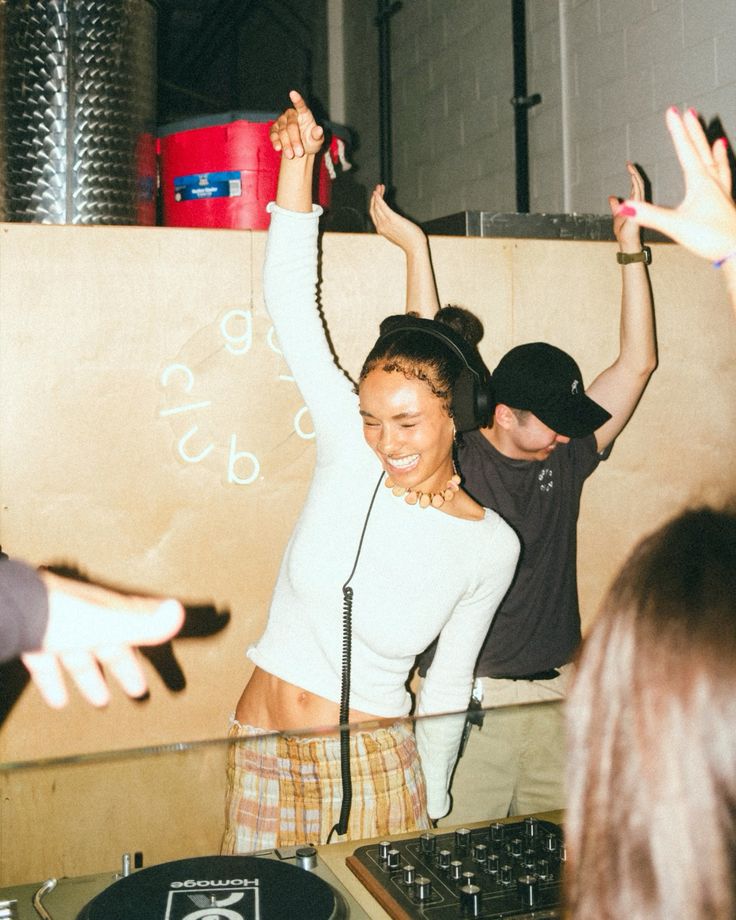 DJ at turntables